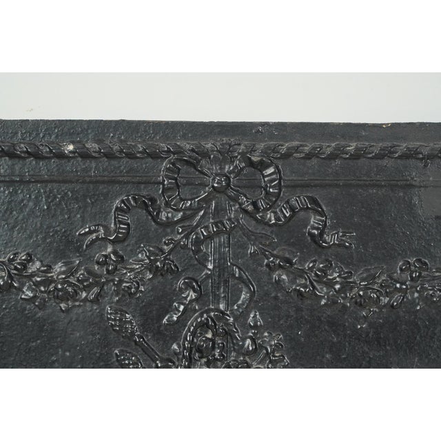 Black The Plaza Hotel French Black Cast Iron Fireback Set For Sale - Image 8 of 16