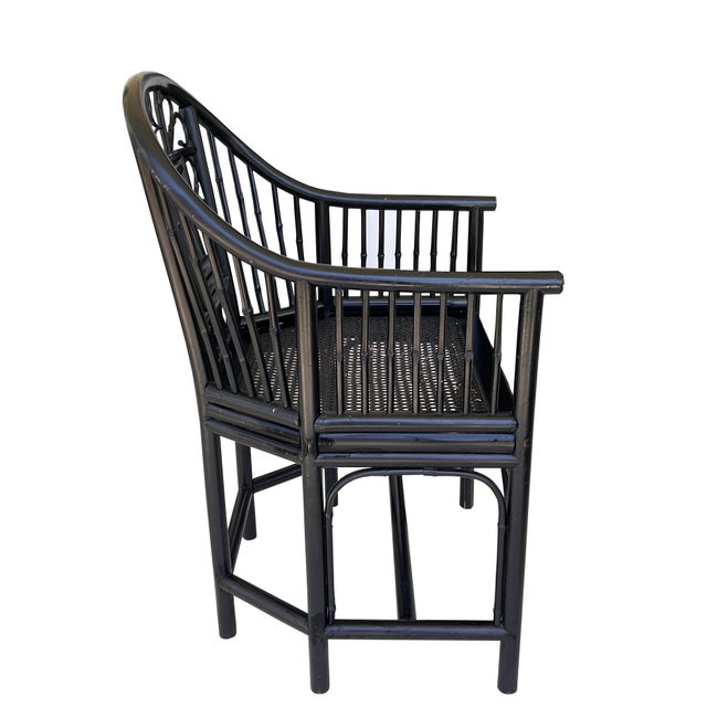 Chinoiserie Late 20th Century Faux Bamboo Brighton Pavilion Style Chinoiserie Corner Chair For Sale - Image 3 of 7