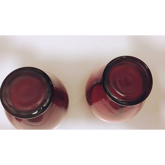 Red Vintage 1938-1956 Anchor Hocking Royal Ruby Glass Vases For Sale - Image 8 of 11
