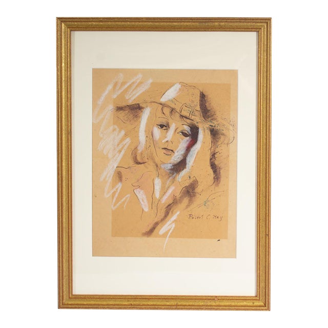 Mixed Media Portrait Drawing by Robert C. Ray For Sale