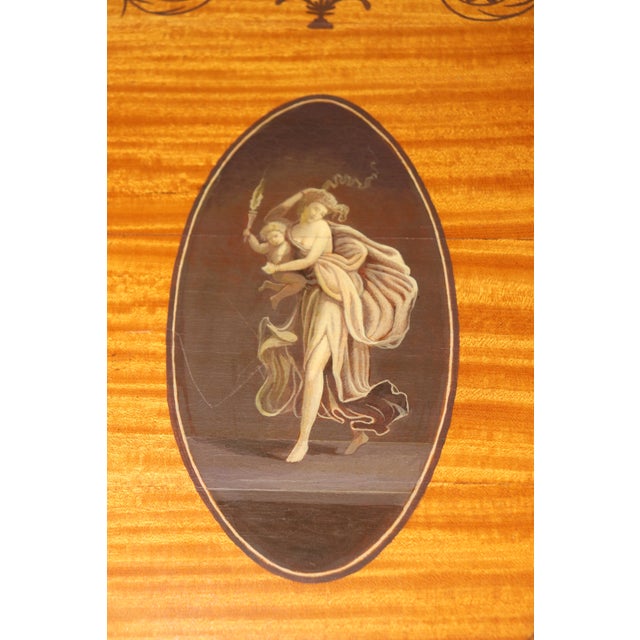 Fine Pair Adams Paint Decorated English Flip-Top Demilune Console Tables For Sale - Image 11 of 12