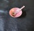 Meka Denmark Sterling Silver Pink Guilloche Enamel Salt Cellar and Spoon Set. Signed. 21g(salt cellar),5g(spoon)....