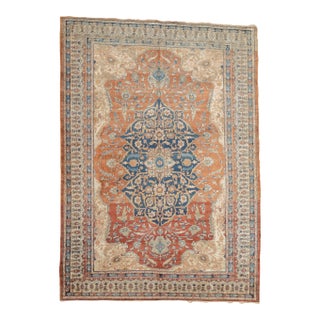 Antique Fine and Rare Persian Heriz Rug 4'7" X 6’6" For Sale