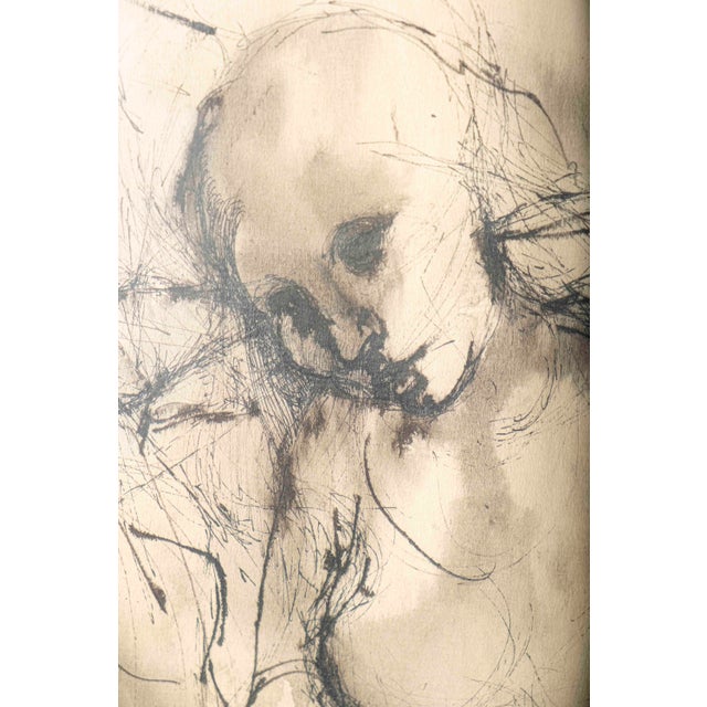 1957 Mid-Century Modernist Figurative Mixed Media Drawing by Alexander Brooks a.b. Jackson For Sale - Image 4 of 10
