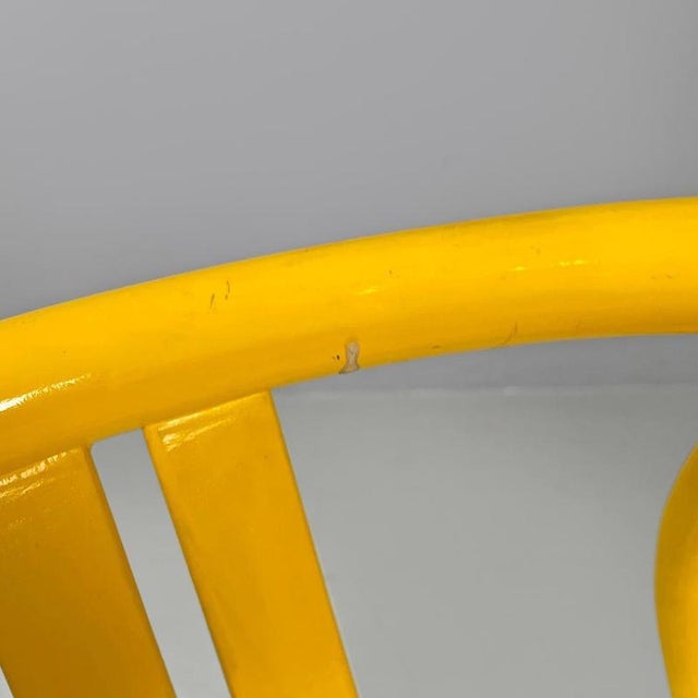 Wood Italian Postmodern Folding Tub Chair in Yellow Wood and Beige Fabric, 1980s For Sale - Image 7 of 18