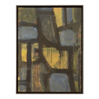 Late 20th Century "Steadfast" Abstract Mixed-Media Painting by David Garcia, Framed For Sale