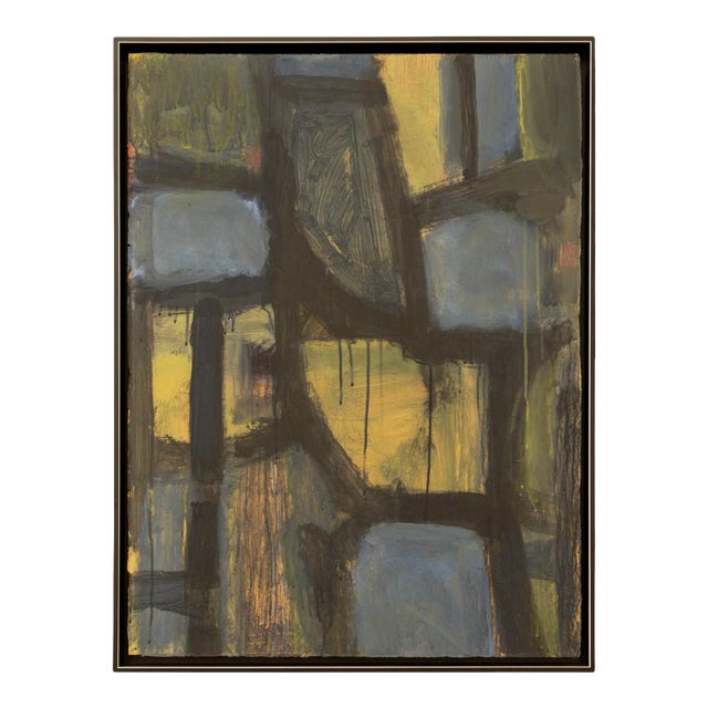 Late 20th Century "Steadfast" Abstract Mixed-Media Painting by David Garcia, Framed For Sale
