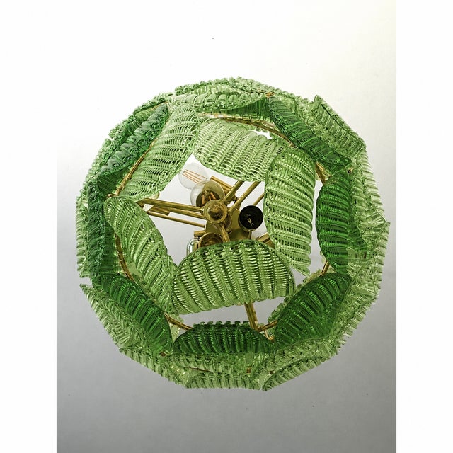 Luxury Multi Green Petals Murano Glass Chandelier – Contemporary Simoeng Design For Sale - Image 9 of 10