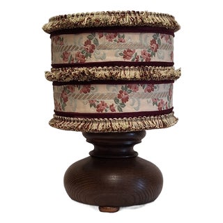 Vintage Table Lamp with Brown Oak Base by Lamplove, 1980s For Sale