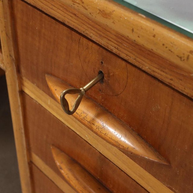 Desk with Green and Black Glass Top, 1950s For Sale - Image 5 of 10