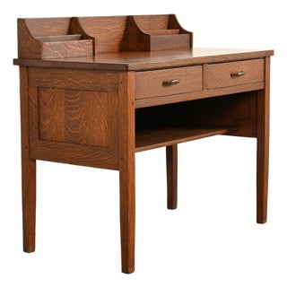 Early Gustav Stickley Mission Oak Arts & Crafts Writing Desk, Circa 1904 For Sale