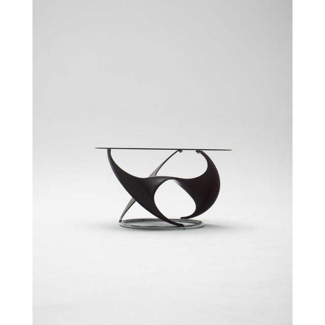 Propeller Coffee Table in Glass and Wood by Knut Hesterberg for Ronald Schmidt, Germany, 1967 For Sale - Image 6 of 6