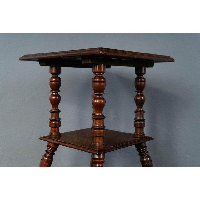 Vintage Brown Flower Table For Sale - Image 6 of 14