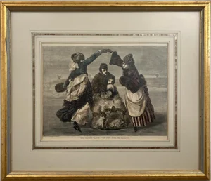 19th-Century Hand-Colored Engraving the Skating Season: “Un Coup D’Oeil en Passant”