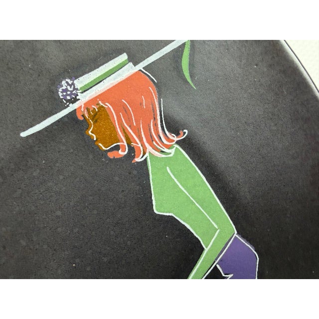 Mid-Century Modern Vintage Teenager Series Ceramic Wall Plate by Ursula Schönhaber for Ü-Keramik, 1950s For Sale - Image 3 of 8