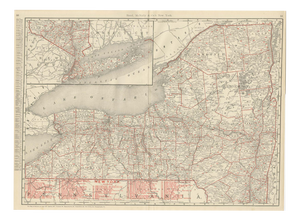 Antique Map of New York State by Rand McNally, 1899
