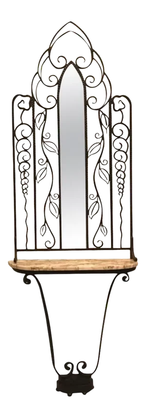 Early 20th Century French Art Deco Console Table Having Marble and Mirror