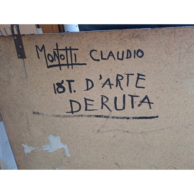 Informal Painted Ceramic Tile Panel by Claudio Monotti for Studio Deruta, 1960s, in Very Good conditions. Designed 1960 to...