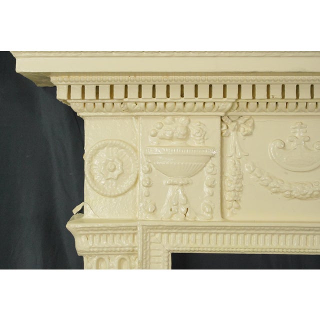 Early 20th Century Antique English Regency Painted Wooden Fireplace Mantel For Sale - Image 5 of 12