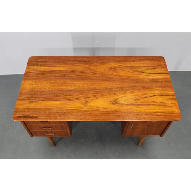 Mid-Century Modern Danish Teak Writing Desk with Oak Legs, 1960s For Sale - Image 16 of 18