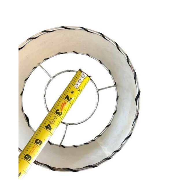 Vintage Mid 20th Century Whipstitch Fiberglass Lamp Shade For Sale - Image 9 of 12