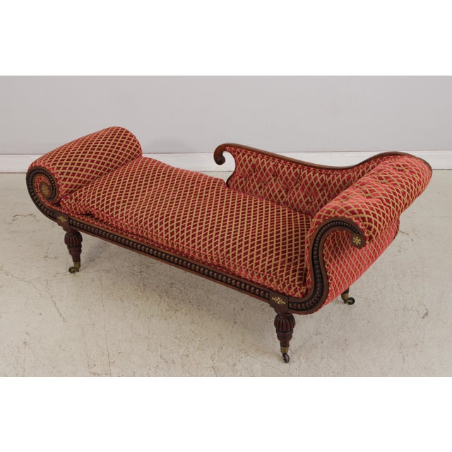 English Antique English 19th C. Mahogany Fainting Couch Recamier For Sale - Image 3 of 18