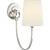 Thomas O'Brien for Visual Comfort Signature Reed Single Sconce in Polished Nickel with Linen Shade For Sale