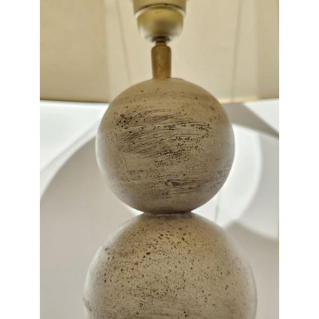 Cream Italian Ball Table Lamps, 1970s, Set of 2 For Sale - Image 8 of 18