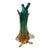 1970s Seguso Style Green and Yellow Sommerso Murano Glass Sculptural Vase For Sale