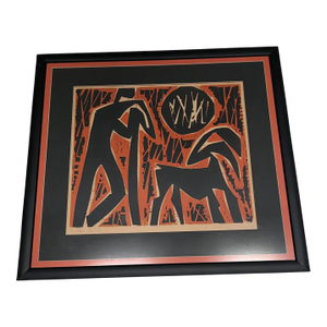 1969 Abstract Figurative Gabor Pasztor Numbered Lithograph Framed