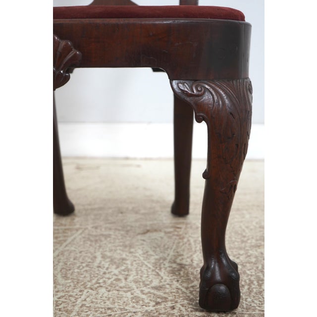 Brown Antique 18th Century Queen Anne Ball & Claw Mahogany Side Chair For Sale - Image 8 of 18