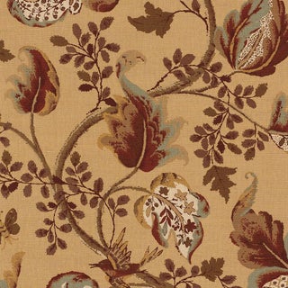 Schumacher Fox Hollow Fabric in Honey & Smoke For Sale
