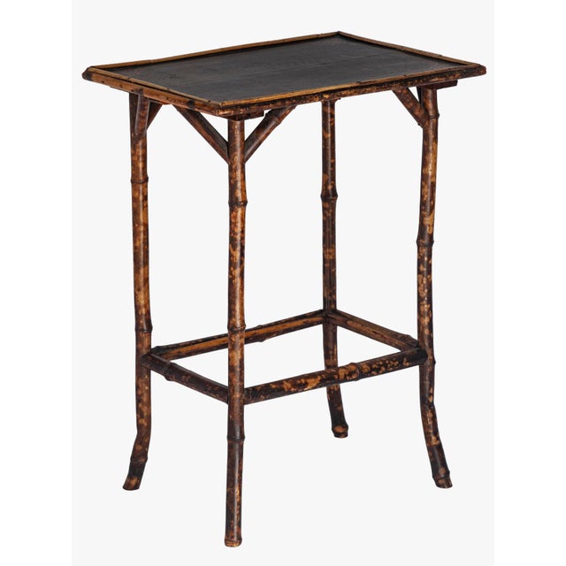 Vintage Petite Tortise Bamboo Side Table For Sale - Image 4 of 11