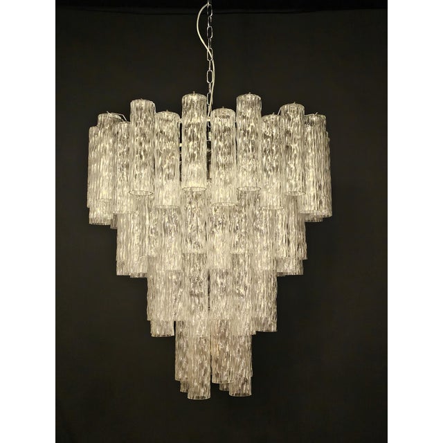 Vintage Murano Glass Cylindrical Tubes Chandelier in the style of Barovier, Venice, Italy, 2007 For Sale - Image 14 of 18
