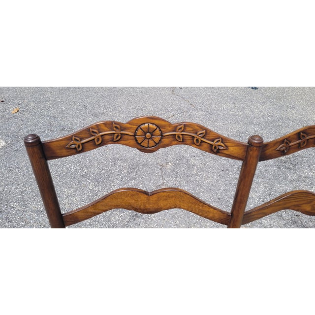 French Market Collection Country Rush Seat Bench For Sale - Image 16 of 17