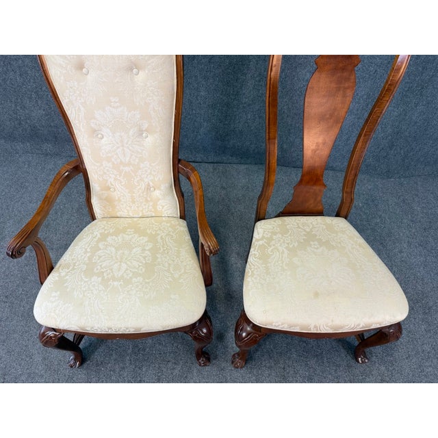 Late 20th Century Set of 6 Bernhardt High Back Cherry Dining Chairs For Sale - Image 11 of 18