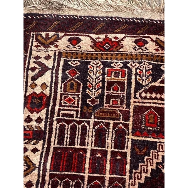 Brown Vintage Baluch Hand-Knotted Afghan Rug For Sale - Image 8 of 18