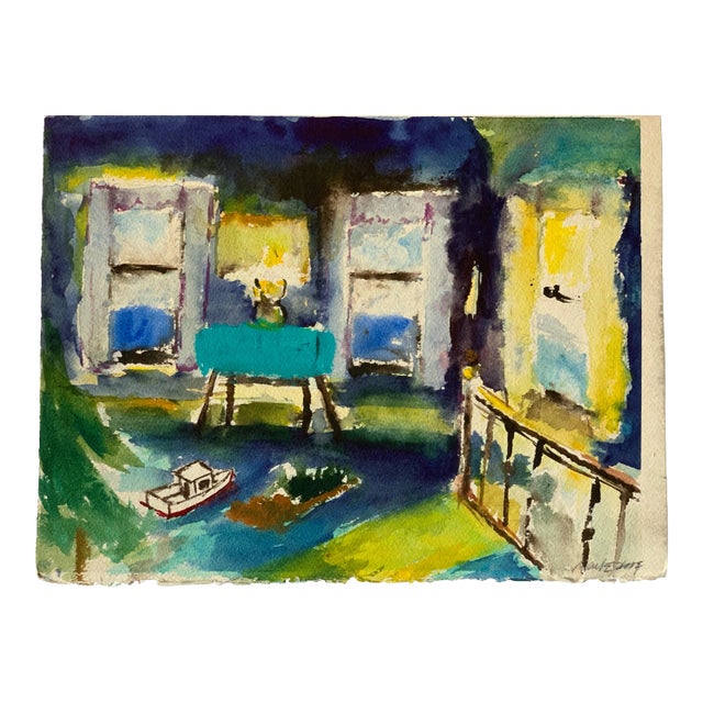 "Child's Room" Original Gouache Painting For Sale