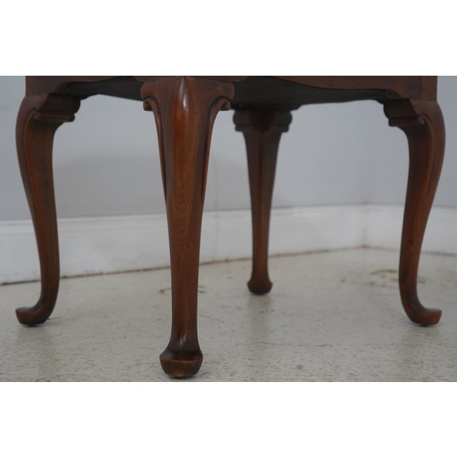 Pair Scalamandre Upholstered Queen Anne Stools For Sale - Image 10 of 12