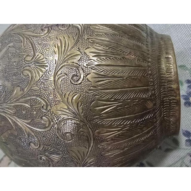 Gold Antique Brass Vase with Figures, 19th Century For Sale - Image 8 of 10