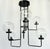 Italian modern chandelier or flush mount with six Murano glass globes arranged in six tiers mounted on matte black metal...