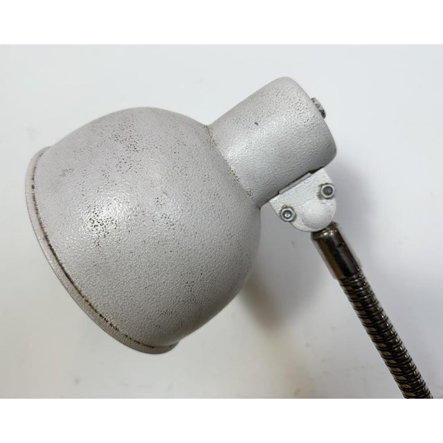 Industrial Grey Workshop Gooseneck Table Lamp, 1960s For Sale - Image 4 of 18