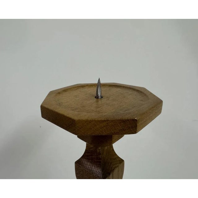 Floor-Standing Pricket Candleholder in Carved Oak, 1890s For Sale - Image 6 of 13