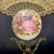 French Provincial Fragonard Rococo Revival Shadow Box Fan With Gilded Frame and Porcelain Medallion 7.5" For Sale - Image 3 of 8