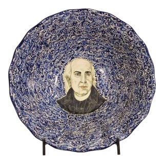 Oversized Don Miguel Costilla Father Junipero Portrait Bowl With Stand For Sale