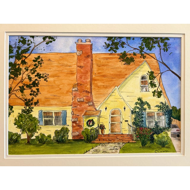 2020s Watercolor Fine Art Giclee Print “Yellow House in Twin Falls” For Sale - Image 5 of 5