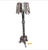 1950s Vintage Sculpted Ebonized Wood Pedestal Tripod Floor Lamp With Wood & Iron Shade For Sale - Image 9 of 10