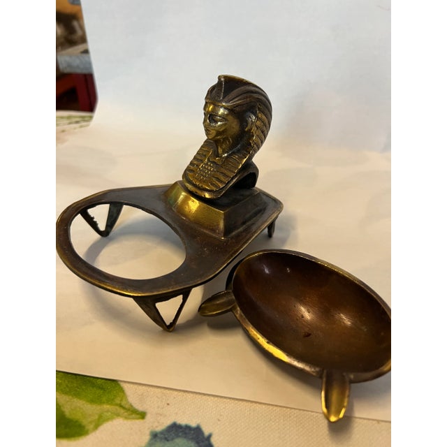 1970s Egyptian Brass Ashtray Catchall Dish For Sale In Atlanta - Image 6 of 7