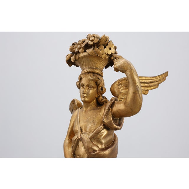 Gold Louis XVI Gilt Oak Angel Figure Part of a Altar, 18th Century For Sale - Image 8 of 14