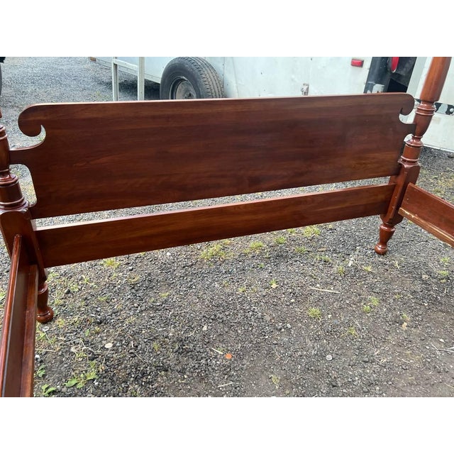 Henkel Harris Traditional Solid Cherry Pineapple Four Poster Queen Bed Frame. For Sale - Image 15 of 18